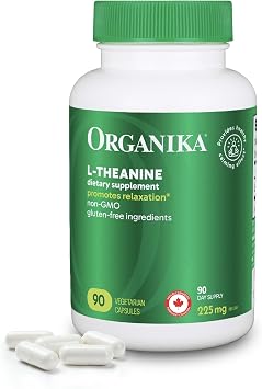 Organika L-Theanine Supplement 8 oz - 90 Capsules: 90 Day Supply of Clean Bioavailable L Theanine for Relaxation, Balance, and Calm - Easy-to-Swallow Single Capsule Servings