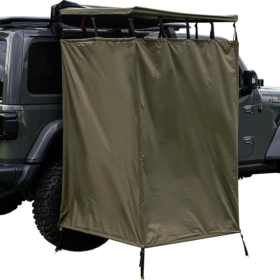 Vehicle Side Shower Room with Roof, 3.3ft x 3.3ft Privacy Shelter Restroom, Car Side Shower Room, Portable Shower Tent for Camping