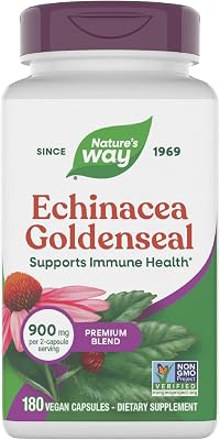 Natures Way Premium Blend Echinacea Goldenseal 900 mg per Serving 180 Capsules