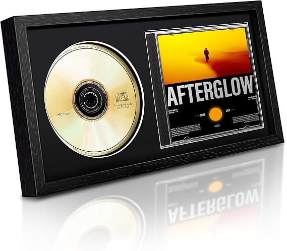 tutata CD Display Frame, Signed CD Display Case, Wall & Table Mount, Black
