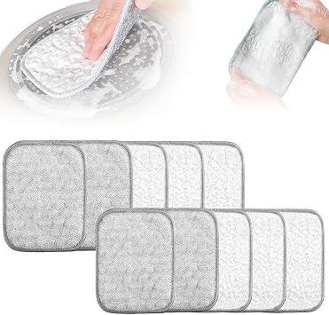 Multipurpose Wire Dishwashing Rags for Wet and Dry, 2026 NEW Powerful Cleaning Non Scratch Wire Dishcloth Rag, Double-Sided Steel Wire Scrubbing Cleaning Cloth for Kitchen Cookware, Sinks, Dishes (10)