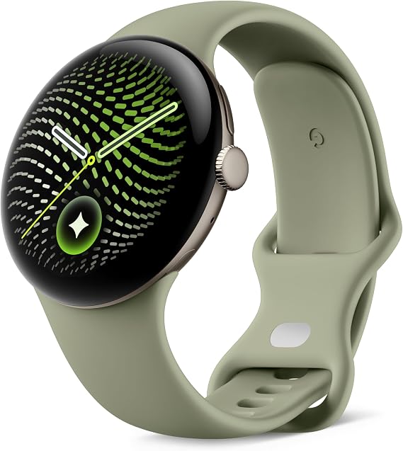Google Pixel Watch 5 (45 mm) - Smartwatch - Pyrite Case/Olive Band, Wi-Fi