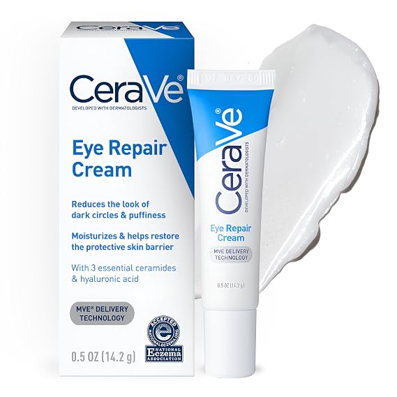 CeraVe Eye Repair Cream, Under Eye Cream for Puffiness and Bags, 0.5oz