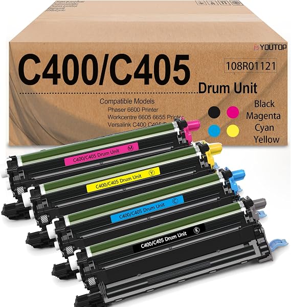108R01121 Drum Unit Set Compatible for C400 C405 Imaging Unit Replacement for Xerox Phaser 6600 Workcentre 6605 6655 Versalink C400 C405 Printers.