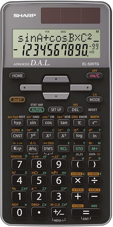 Sharp SH-EL520TGGY Scientific Calculator