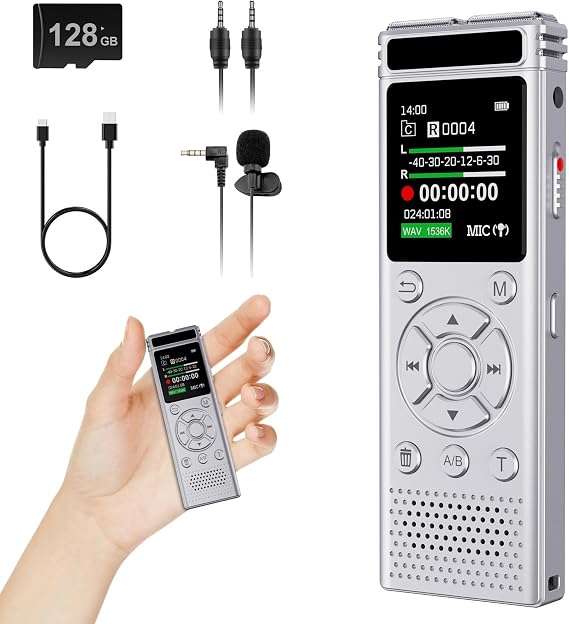 Tonfarb 136GB Digital Voice Recorder with Playback,9775 Hours Audio Record | Voice Activated Recording Device with Noise Reduction,A-B Repeat,MP3 Player,Password for Lecture Meeting/Classes/Interviews