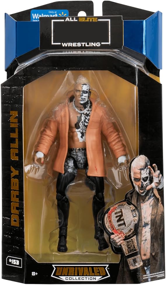 Unrivaled Darby Allin - 6-Inch Figure with Entrance Jacket, Knee Pads, Alternate Hand, Championship Belt - Advanced Technology Captures Realistic Details from Each Wrestler