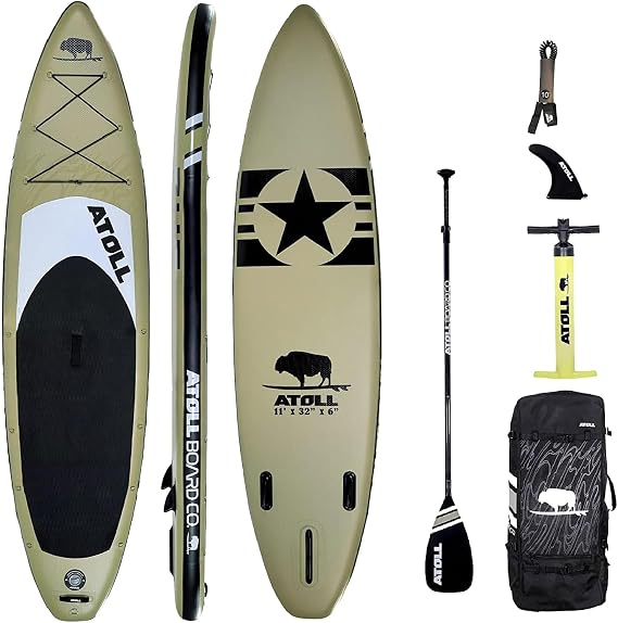 Atoll New Cove 11ft Inflatable Paddle Board, Stand Up SUP for Adults with Paddle Included, Backpack & Accessories, Premium Lightweight iSUP, All-Around 32in Wide Board