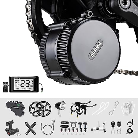 BAFANG 48V 750W Ebike Ebike Mid Drive Motor Kit with Battery&C961 Display, BAFANG BBS01B BBS02B BBSHD Electric Bike Motor Conversion Kit for 68mm Bottom Bracket Mountain Bike, Road Bike