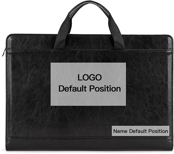 Personalized Vegan Leather Portfolio for 8.5 x 14 Pad and 15" Laptop | Zippered Padfolio with Handle, Legal Size Organizer Business Contractor Folder Professional Executive Gift, Black