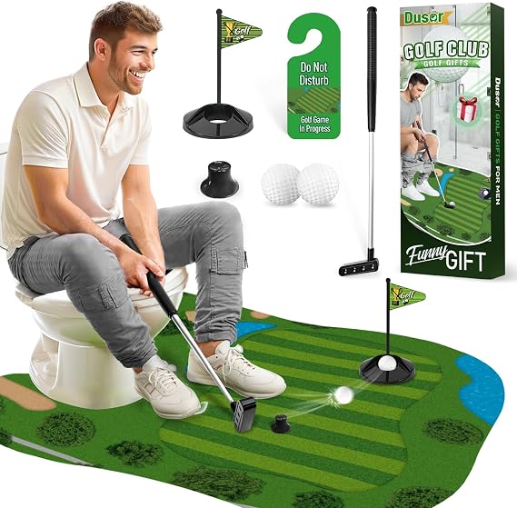 Toilet Golf Gifts for Men, Anniversary Birthday Gift for Him Toilet Game