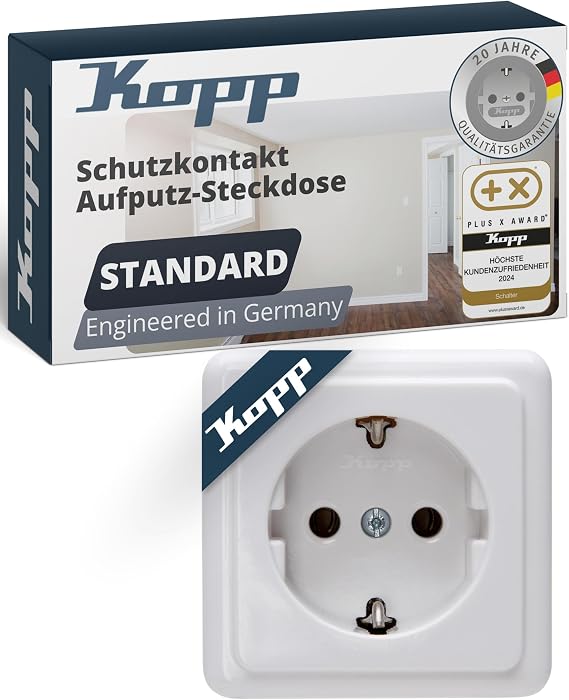 Kopp 101802000 Earthing contact socket single surface-mounted standard program 16 A 250 V [Energy Class B]