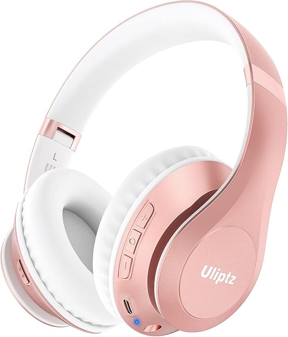 Uliptz Wireless Headphones Over Ear, 65 Hrs Playtime Bluetooth Headphones | Bluetooth 6.0, 6 EQ Modes, HiFi Stereo, Microphone, Deep Bass, Foldable Lightweight for Travel, Office, Laptop, Work