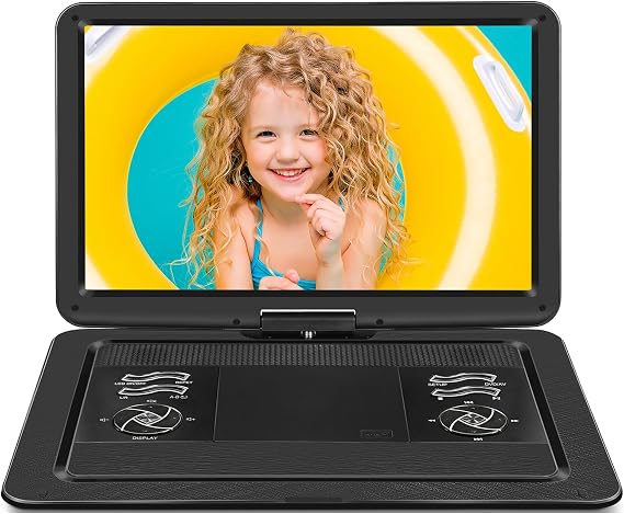 19.6" Portable DVD Player with 17.1" Large HD Screen, 5 Hours Battery DVD Player Portable with Car Charger, Kids Portable DVD Player Support All Region Discs, USB and SD Card, Sync TV
