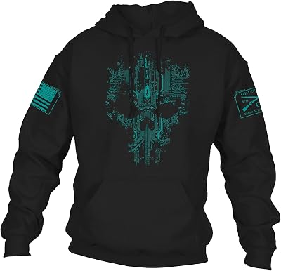 Grunt Style Circuit Skull Mens Patriotic Relaxed Fit Sweatshirt Hoodie