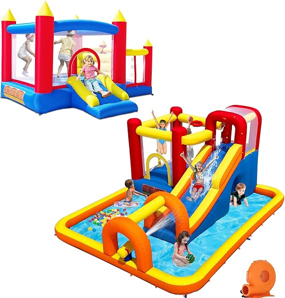 Baralir Water Slide Bounce House & Small Bounce House with Ball Pit House