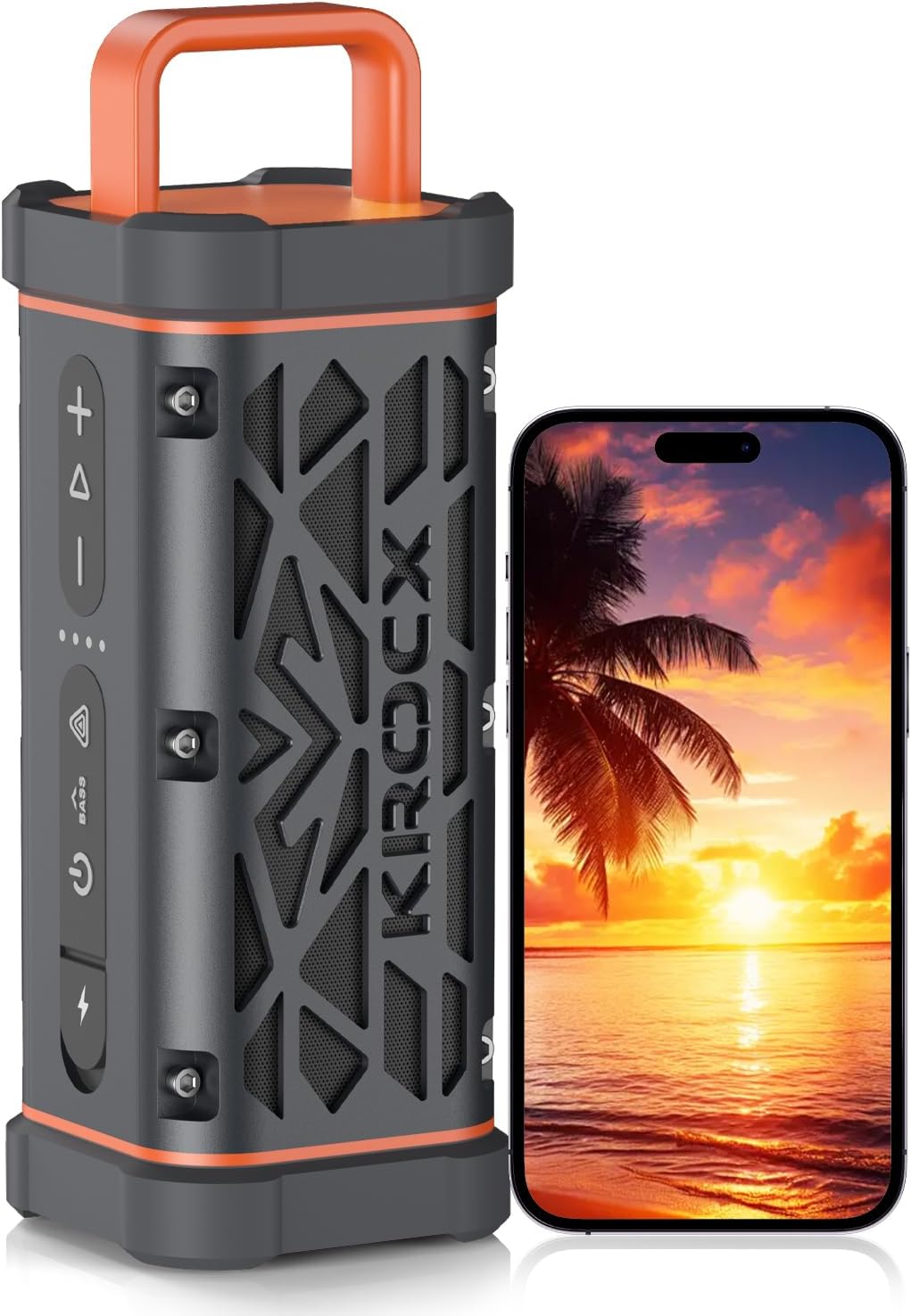 TRAVOR Magnetic Bluetooth Speaker, 45W Rugged All-Aluminium Outdoor Portable Speaker with BassUp, IP68 Waterproof, Wireless Speaker for Travel, Camping, Beach, TWS, 25H Playtime, Meteorite Grey