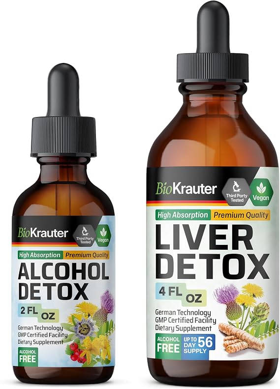 Alcohol Detox Tincture 2 Fl. Oz. & Liver Detox Tincture 4 Fl. Oz.