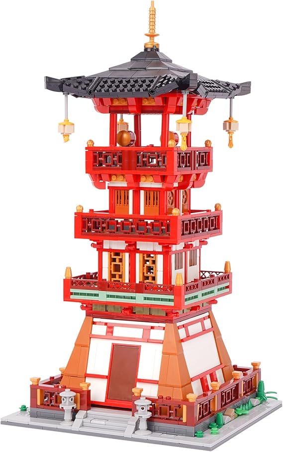 Building Blocks Set, Chinese Architecture,Tang Dynasty Series 3, Building Set Model Kit and Gift for Kids and Adults Gift for Birthday, Christmas and New Years (Watchtower)