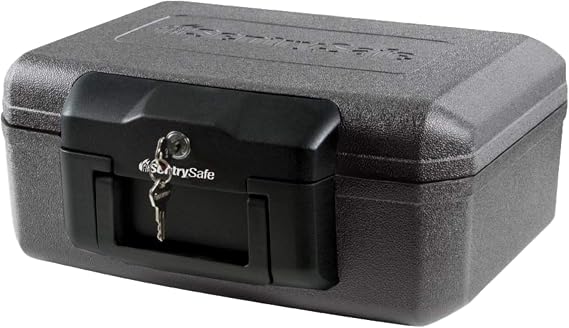 Sentry Safe 1210 Portable Fireproof Safe Box with Key Lock, Small