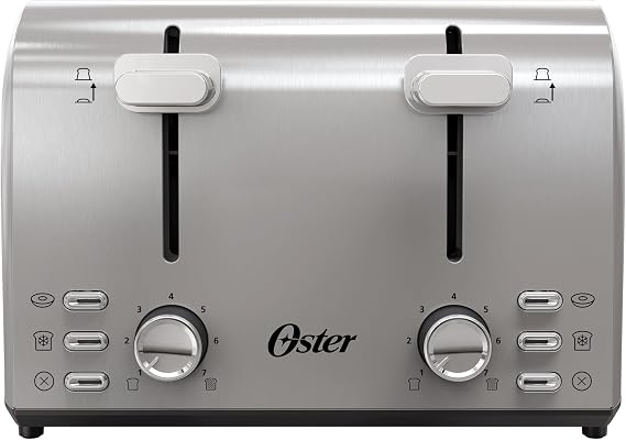 Oster 4-Slice Toaster with Extra Wide Slots, Stainless Steel