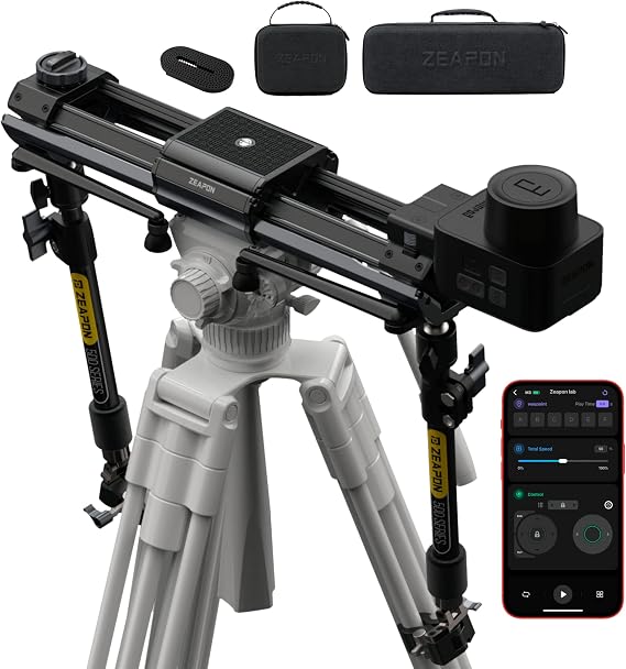 Zeapon Micro 3 E500 Double Distance Motorized Camera Slider, 27''/59cm Travel Distance, Compact Slider with carrying case, Motor Quick Switching, 10-26Lbs Payload and Adjustable Sliding Damping Design