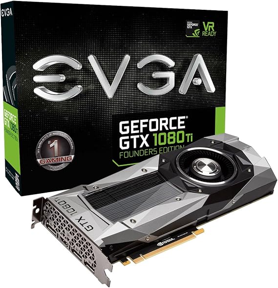 EVGA GeForce GTX 1080 Ti FOUNDERS EDITION GAMING, 11GB GDDR5X, LED, DX12 OSD Support (PXOC) Graphic Cards 11G-P4-6390-KR
