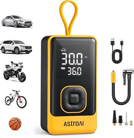 AstroAI L7 Air Tire Inflator Portable Air Compressor, 150PSI Car Bike Pump