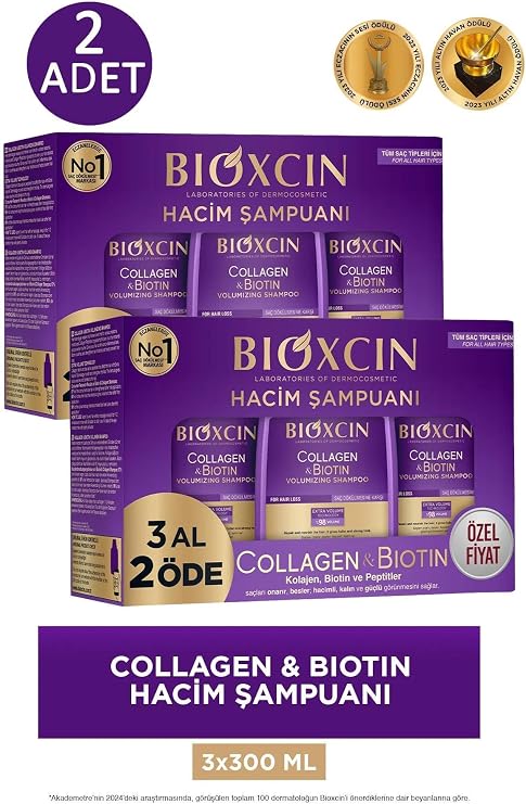 Bioxcin Collagen & Biotin Hacim Şampuanı 300 ml - 3 Al 2 Öde 2 ADET, PARKFARMA180089
