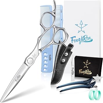 High-end Professional Extremely Very Sharp Barber Hair Cutting Scissors Hairdresser Shears For Hair 6 Inch Haircut Scissor Made Of Stainless Steel For Hairdressing Salon and Home Use