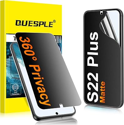 2 Pack for Samsung Galaxy S22 Plus Matte Privacy Screen Protector [Not Glass], 360 Anti-Spy, Anti-Scratch, Anti-Glare, Support Fingerprint Unlock