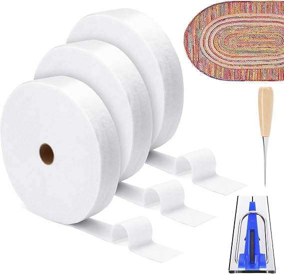 3 Rolls Jelly Roll Batting Strips 2 1/4 Inch x 150 Yards with Tube Maker