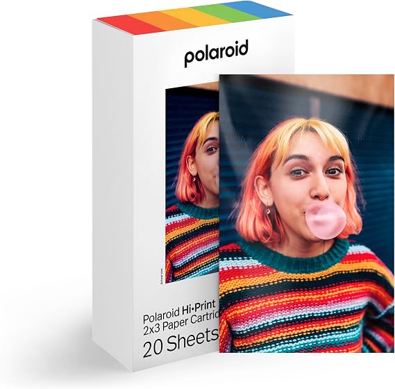 Polaroid Instant Printer Paper Cartridge, Hi/Print 2x3, Paper Cartridge, 20 Sheets 6355