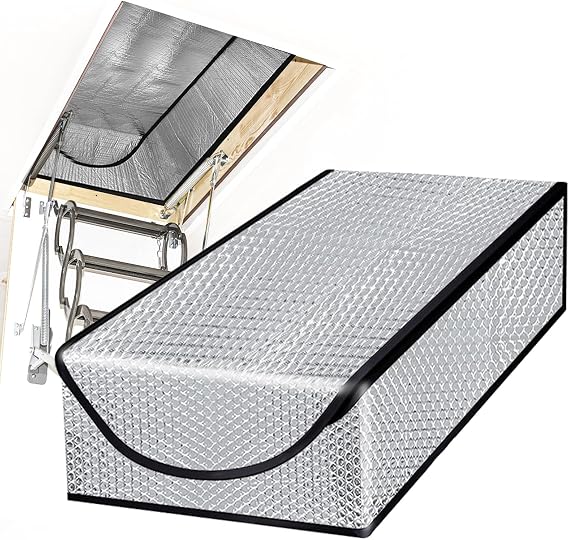 DGSL Attic Door Insulation Cover, Attic Tent 25 x 54 x 11 in | Energy-saving attic stairway door ladder insulator with zipper
