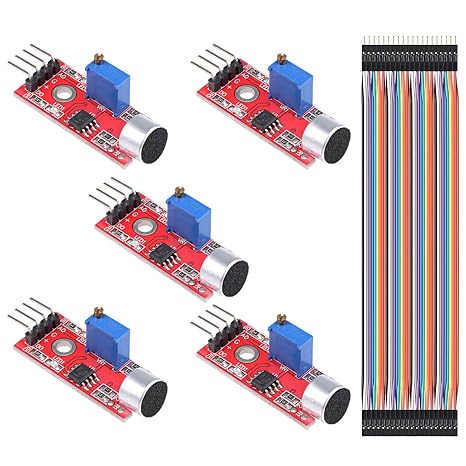 5PCS Microphone Sound Sensor Module AVR PIC High Sensitivity Voice Detection For Arduino with Dupont Cable