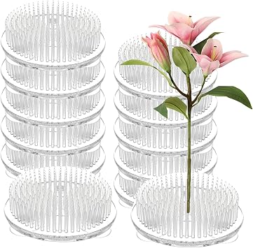 12PCS Plastic Flower Frogs for Arrangements Vase Plastic Pin Frog Vase Clear Flower Frog 2.76 inch Flower Pins Floral Frog for Plant Decoration, Summer Activity, Wedding Decoration