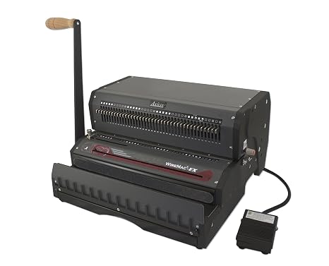 Akiles AWM-EX31 Model WireMac-EX31 All-in-One Electric Wire Punch and Manual Wire Closer, 3:1 Pitch, 3/16" to 9/16" Wire Closing Capacity, Square (4x4 mm) Hole Size, All 40 Disengageable Pins