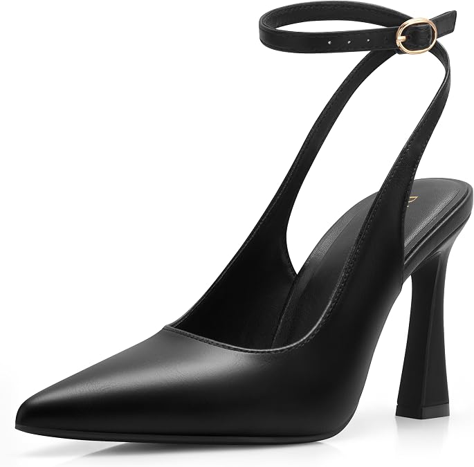 PARTY Womens Pointed Closed Toe Heels Stiletto Slingback High Heel for Women Dressy Pumps for Wedding and Office Work or Going Out