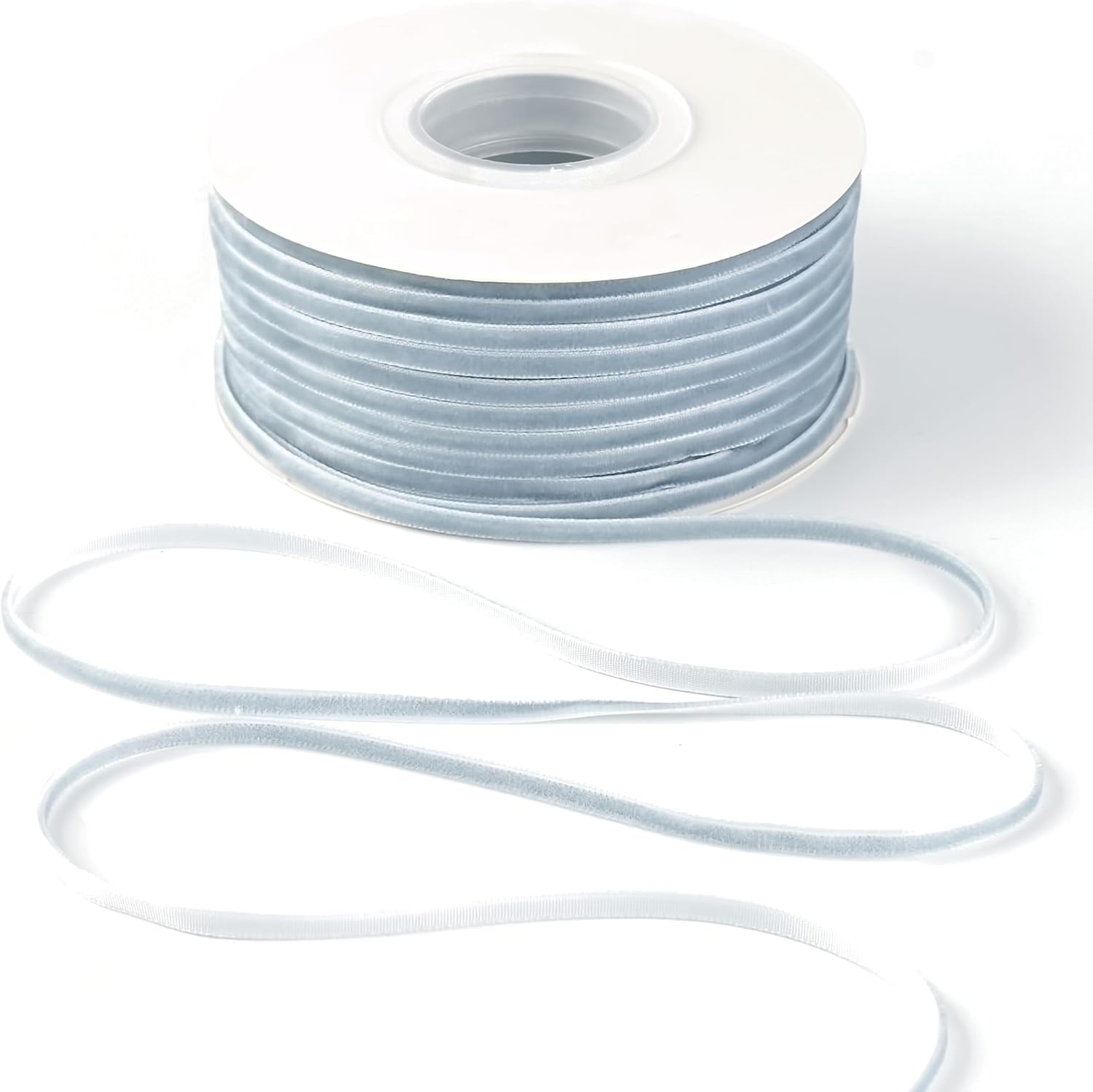 MAYREEL 18 Inch Dusty Blue Velvet Ribbon Thin Slate Blue Vintage Ribbon for Wedding Invitations Gift Wrapping Party Favor Boxes 50 Yards