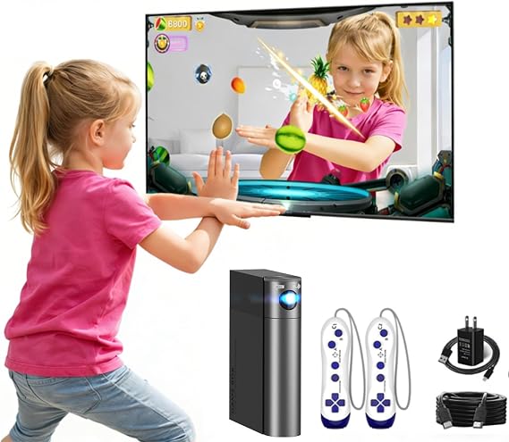 AR Motion Game Console for Kids: Plug and Play to TV | Interactive Video Game System for Home Fun Indoor Physical Play - Gift for Boys Girls Age 3+