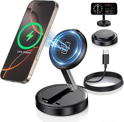 Magnetic Wireless 15W Fast Mag Safe Charger Pad for iPhone 17 Pro Max17 Pro17 Air171615141312 Series Foldable Charging Station Apple Mag-Safe Charger for AirPods 32Pro 2Pro