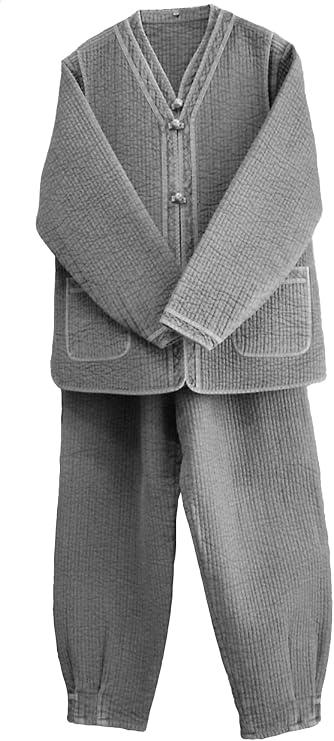 Altair women quilted vest pants jacket, Buddhist Zen meditation clothing Temple uniform Korea fusion Hanbok (Gray, XL)