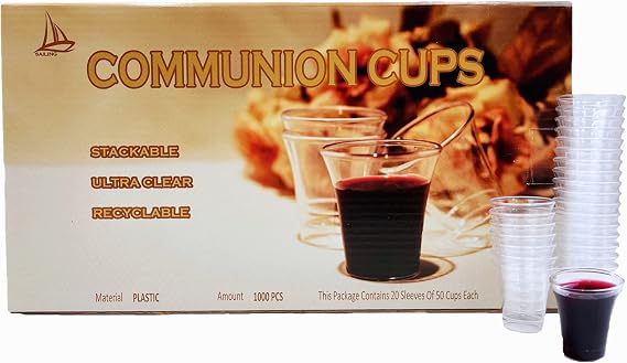 Sailing International Trading 0.5 oz. Clear Plastic Communion Cups, Hard Disposable Communion Cups Fits Standard Holy Communion Trays 1000pc