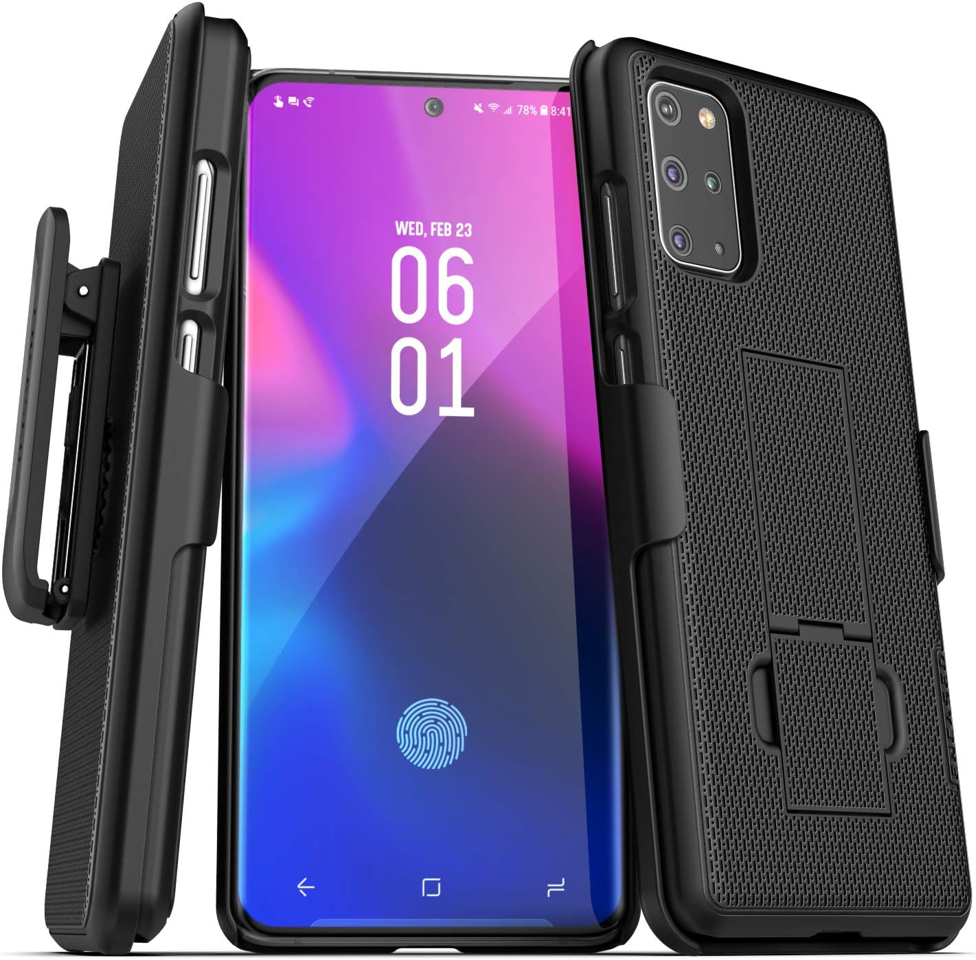 Encased Galaxy S20 Plus Belt Clip Case 2020 DuraClip Slim Cover with Holster Samsung S20 6.7 Black