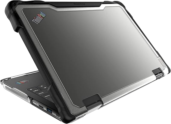 Gumdrop SlimTech Custom Case Fits Lenovo ThinkPad 11e Yoga | Gen 6 (2-in-1)-Lightweight Protection Rubberized Thread Seamless Asset Tagging Embellishment Friendly Case for School or Work-Black