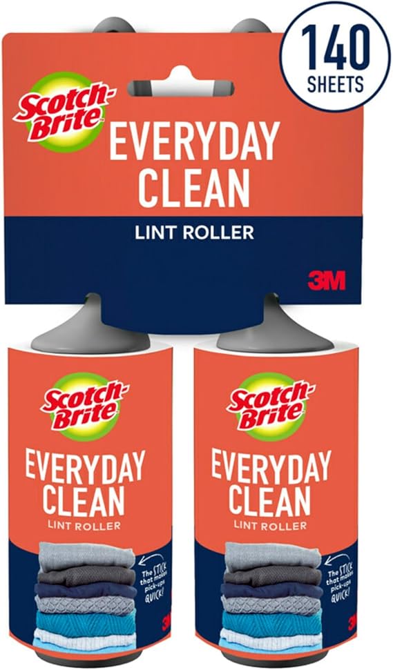 Scotch-Brite Everyday Clean Lint Roller, 140 Sheets Total,2 Packs
