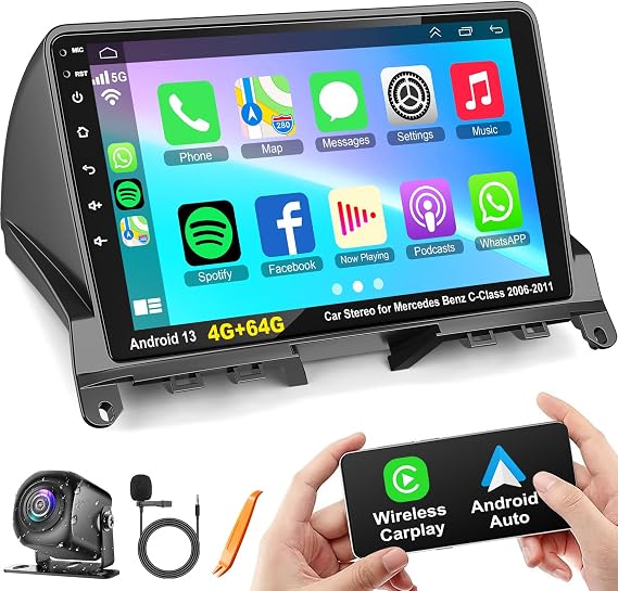 4G+128G Car Radio Stereo for Mercedes Benz C-Class C180 C200 W204 2006-2011
