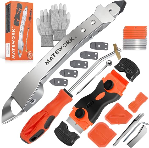 Matework Complete Caulking Tool Kit, 4 in 1 Stainless Steel Caulk Remover