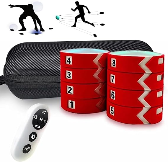Reaction Training Lights, 4 Modes Agile Reaction Speed Training Equipment with USB Charging Sports Reaction Training Lights Speed for Athletes Trainers Fitness Trainers