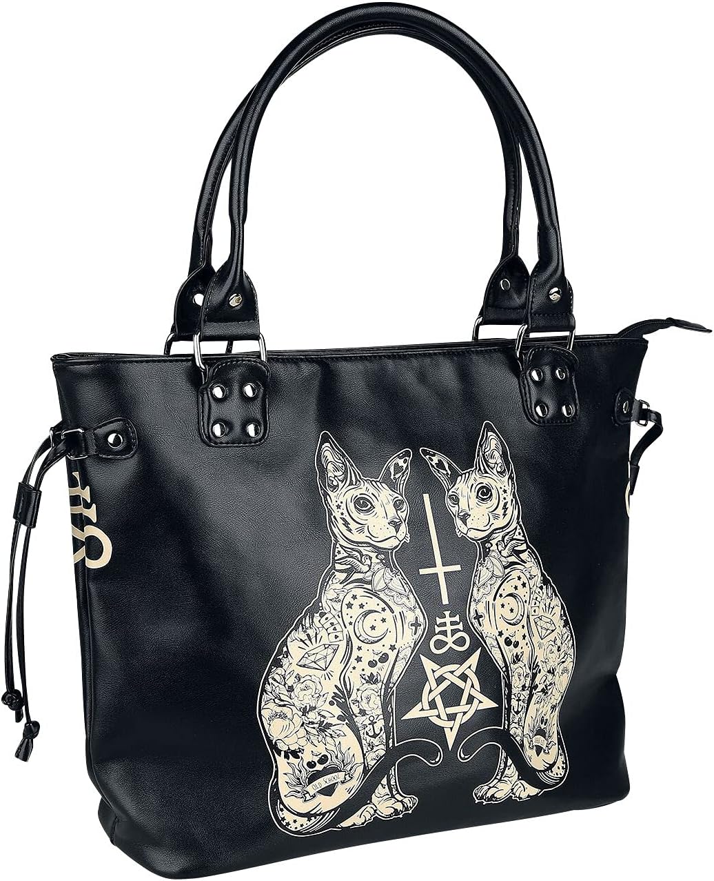 Banned Alternative Esoteric Cat Bag Frauen Handtasche schwarzwei